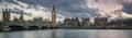 Panoramic view of Big Ben in London at sunset Royalty Free Stock Photo