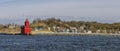 Big red light house in Holland, Michigan Royalty Free Stock Photo