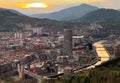 panoramic view of bilbao at sunset, Basque Country, Spain. Royalty Free Stock Photo