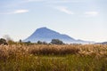 Panoramic view of a bird observatory, in the wetlands natural park La Marjal in Pego and Oliva, Spain.