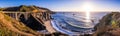 Panoramic view of Bixby Creek Bridge and the dramatic Pacific Ocean coastline, Big Sur, California Royalty Free Stock Photo