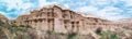 Panoramic view of the bizzare rock in Goreme village, Turkey. Royalty Free Stock Photo