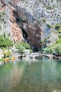 Panoramic view on Blagaj Buna river Royalty Free Stock Photo