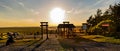 Bledowska Desert with observation platform at Czubatka view point near Klucze in Lesser Poland