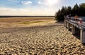 Panoramic view of Bledowska Desert with observation platform at Dabrowka view point near Chechlo in Lesser Poland