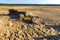 Bledowska Desert sand and rocky plateau dusty landscape at Dabrowka view point near Chechlo in Lesser Poland