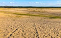 Bledowska Desert sand and rocky plateau dusty landscape at Dabrowka view point near Chechlo in Lesser Poland