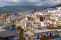 The panoramic view of blue city in Chefchaouen, Morocco.