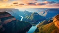 Panoramic View of Blyde River Canyon and Drakensberg Mountains in National Park AI Generated