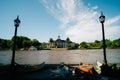 Panoramic view of Boats at Tigre River - Tigre, Buenos Aires, Argentina Royalty Free Stock Photo