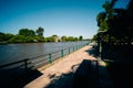 Panoramic view of Boats at Tigre River - Tigre, Buenos Aires, Argentina Royalty Free Stock Photo