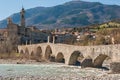 Panoramic view of Bobbio, ancient town in the north of Italy