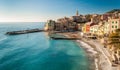 Panoramic view of Bogliasco, small sea village near Genoa northern Italy Royalty Free Stock Photo