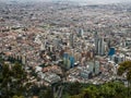 Panoramic view of Bogota city from Montserrat Hill Royalty Free Stock Photo