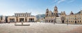 Panoramic view of Bolivar Square with the Cathedral and the Colombian Palace of Justice - Bogota, Colombia Royalty Free Stock Photo