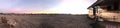 Panoramic view of boondocking Quartzsite, Arizona Royalty Free Stock Photo