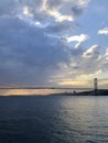 Panoramic view of the Bosphorus in Turkish capital Istanbul. Travel to Turkey. Turkish seascape Royalty Free Stock Photo