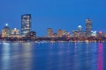 Panoramic view of Boston in Massachusetts, USA at night Royalty Free Stock Photo