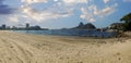 Panoramic view from Botafogo beach to Sugarloaf Mountain in Rio de Janeiro Brazil Royalty Free Stock Photo