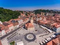 Panoramic view of Brasov main square Royalty Free Stock Photo