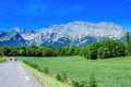 Panoramic view on Breche de Faraut mountain range in French Prealps in summer Royalty Free Stock Photo