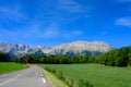 Panoramic view on Breche de Faraut mountain range in French Prealps in summer Royalty Free Stock Photo