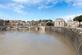 Panoramic view from the bridge Pons Aelius to St. Peter`s Royalty Free Stock Photo