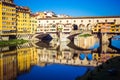 Panoramic view of bridge Ponte Vecchio Royalty Free Stock Photo