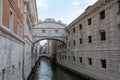 Panoramic view of Bridge of Sighs (Ponte dei Sospiri) Royalty Free Stock Photo