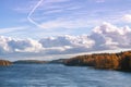 Panoramic view from the to the river Vuoksu on a sunny autumn day Royalty Free Stock Photo