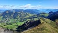 Panoramic view of Brienz and the stunning view of mountain range in a beautiful day, Switzerland