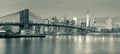 Panoramic view of Brooklyn Bridge and Manhattan in New York Cit Royalty Free Stock Photo