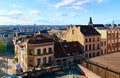 Panoramic view of Brussels city from the square next to Palace de Justice in Marolles.