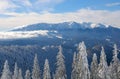 Panoramic view of Bucegi Mountains Royalty Free Stock Photo