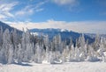 Panoramic view of Bucegi Mountains Royalty Free Stock Photo