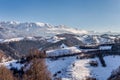Panoramic view of Bucegi Mountains, view from Pestera, Brasov, Transylvania, Romania Royalty Free Stock Photo