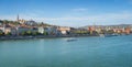 Panoramic view of Buda Skyline and Danube River with Fishermans Bastion and Matthias Church - Budapest, Hungary Royalty Free Stock Photo