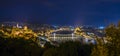 Panoramic view of Budapest Castle and Danube river at night, Hungary Royalty Free Stock Photo