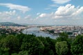 Panoramic view of budapest with danube river and lush greenery Royalty Free Stock Photo