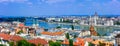 Panoramic view of Budapest, Hungary Royalty Free Stock Photo