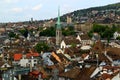 Panoramic view of buildings in downtown Zurich, Switzerland