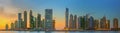 Panoramic view of Business bay and downtown area of Dubai, reflection in a river, UAE Royalty Free Stock Photo