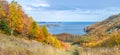 Panoramic view of Cabot Trail in the fall Royalty Free Stock Photo