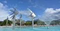 Panoramic view of Cairns Esplanade Swimming Lagoon in Queensland Royalty Free Stock Photo