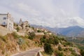 Panoramic view of Calenzan, a picturesque hillside village in Balagne and starting point of GR20 trek. Corsica, France.