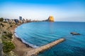 Panoramic view of Calpe town and Penon de Ifach rock, Valencia, Spain Royalty Free Stock Photo