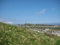 Panoramic view of Calton Hill, general view of monuments on background, in Edinburgh