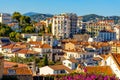 Panoramic view of Cannes city center with Carnot quarter seen from old town Castle Hill on French Riviera in France Royalty Free Stock Photo