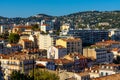 Cannes city center with Carnot quarter seen from old town Castle Hill on French Riviera of Mediterranean Sea in France Royalty Free Stock Photo