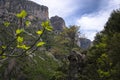 Panoramic view of canyon. Vikos Gorge is a gorge in the Pindus Mountains of northern Greece Royalty Free Stock Photo